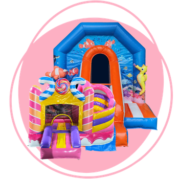 Mini castel gonflabil cu tobogan