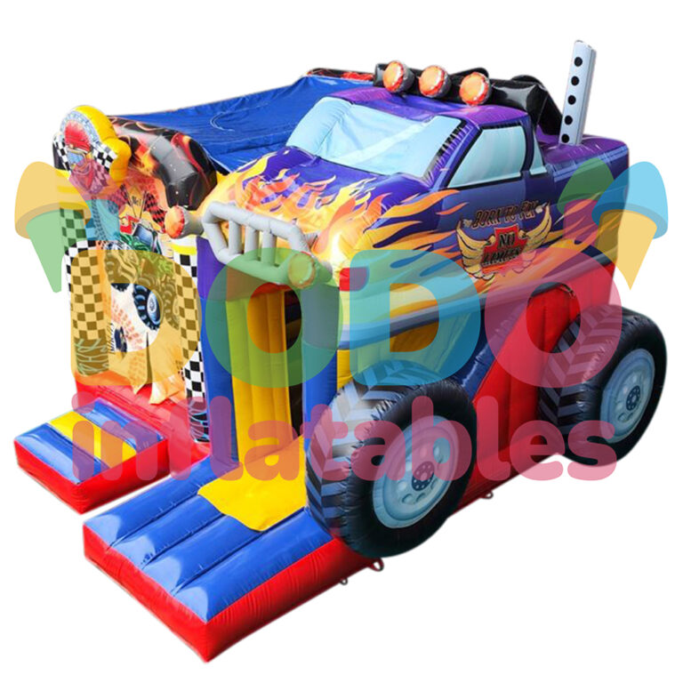 Castel gonflabil Monstertruck cu tobogan